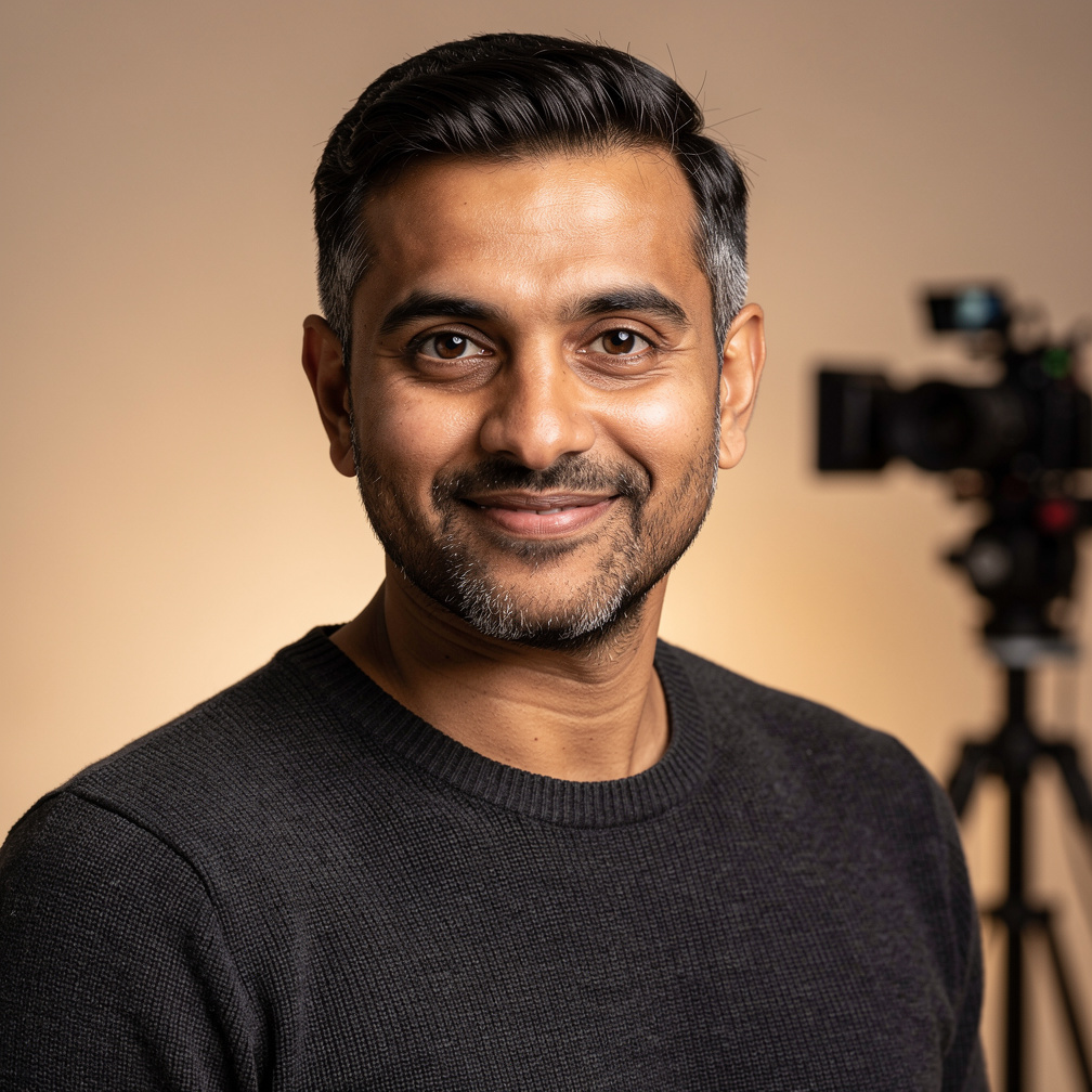 Portrait of a British man camera director