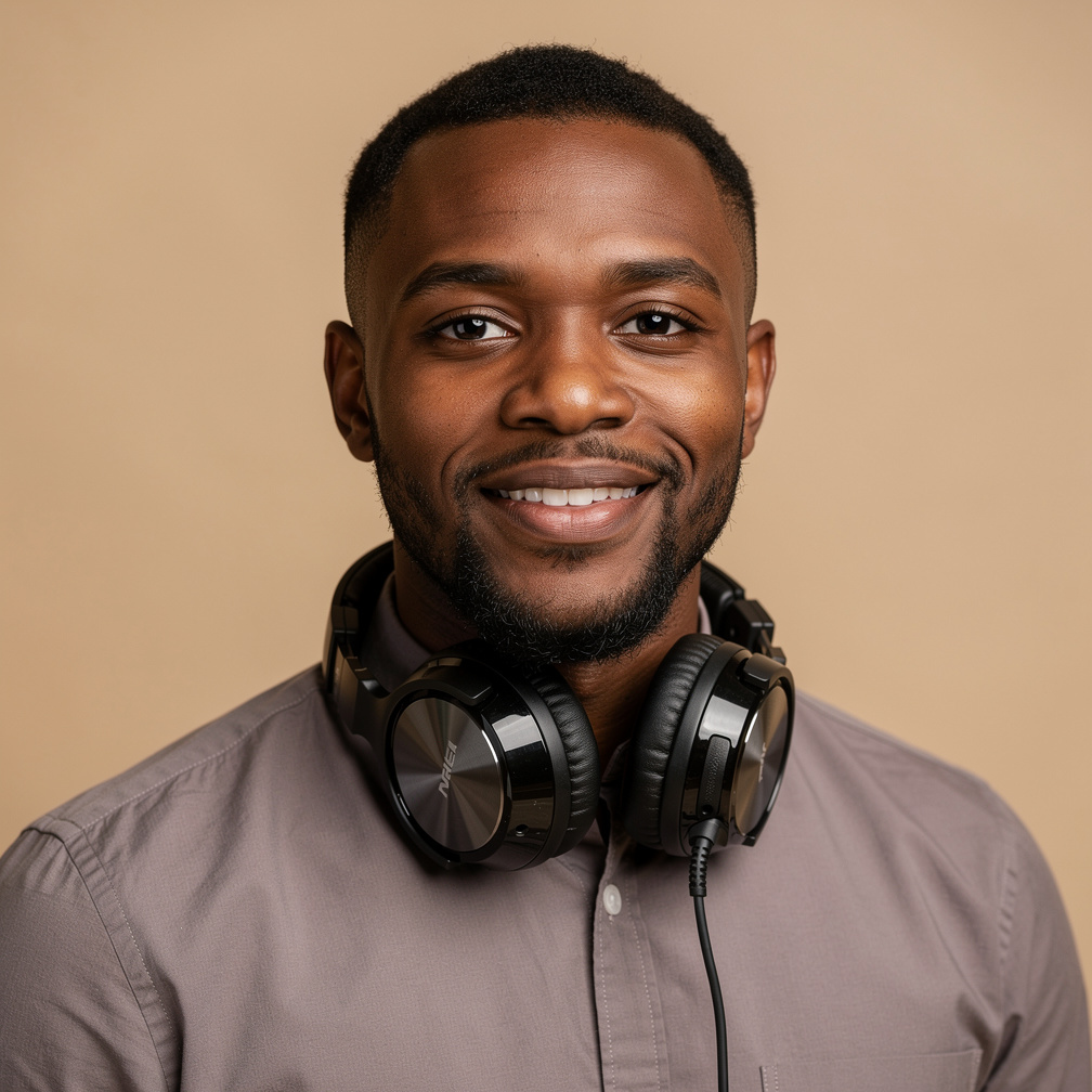 Portrait of a British man audio engineer
